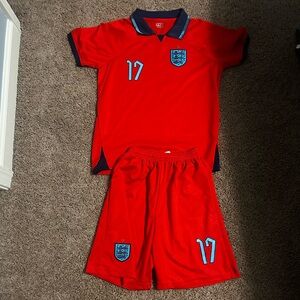 Red Soccer Jersey and Shorts Set